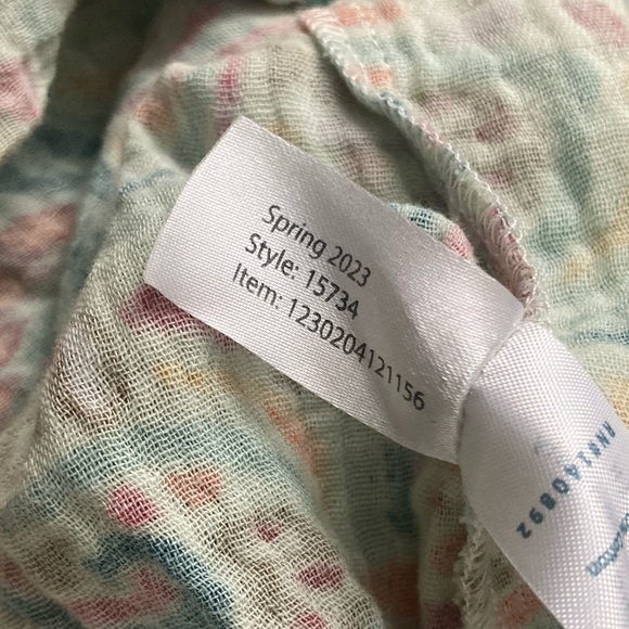 [Marine Layer] NWOT Nora Smocked Multi Paisley Cotton Crop Top XS - Picture 9 of 10